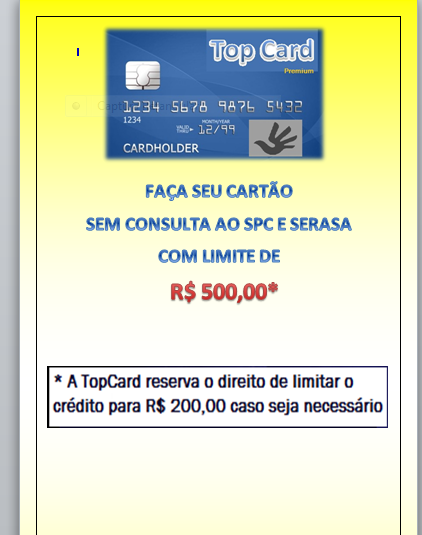 ADQUIRA SEU CARTÃO TOP CARD PREMIUM